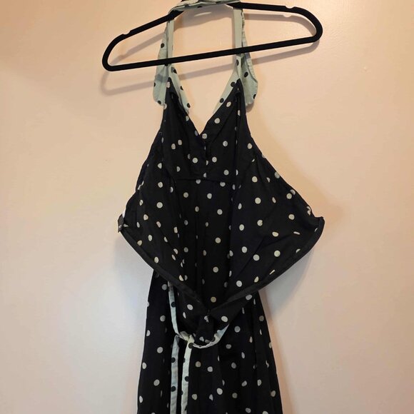 Black/Green Dots Halter Dress 10 - Picture 5 of 5